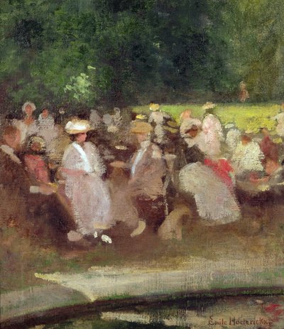 公園の夏、1881年 作： Emile Hoeterickx