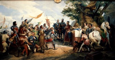 1227年7月27日、ブーヴィヌの戦い。 作： Emile Jean Horace Vernet