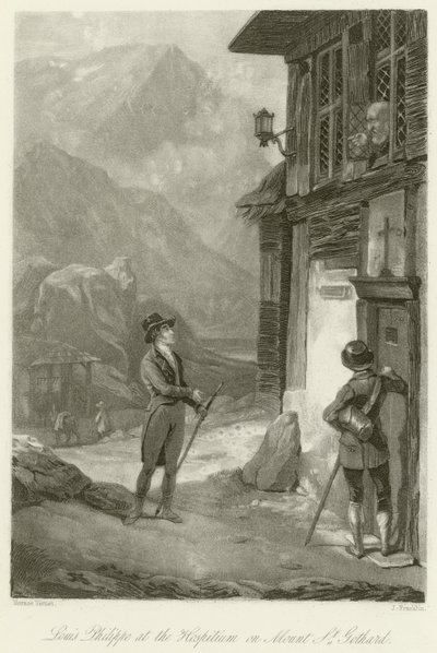セントゴサード山の病院でのルイフィリップ 作： Emile Jean Horace Vernet