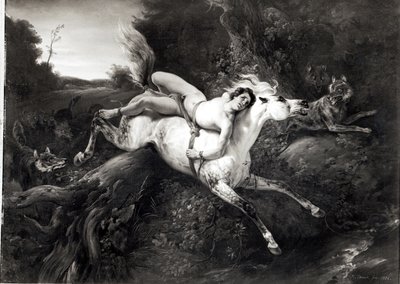 マゼッパ、1826 作： Emile Jean Horace Vernet