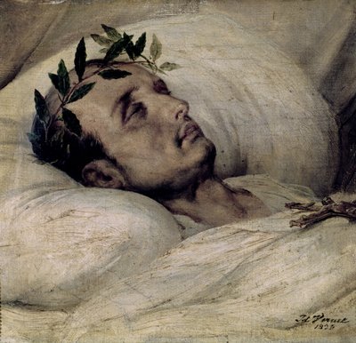 彼の死の床にいるナポレオンI（1769-1821） 作： Emile Jean Horace Vernet