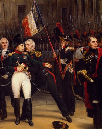 ナポレオン、帝国軍に別れを告げる 4月20日 作： Emile Jean Horace Vernet