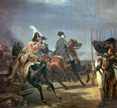 イエナの戦いでのナポレオンの絵、19 世紀。 作： Emile Jean Horace Vernet