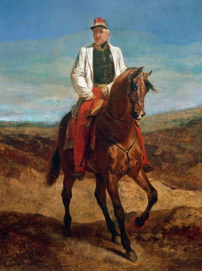 トマ・ロベール・ブジョー・ド・ラ・ピコヌリ（1784-1849）の騎馬像。1844年イスリー公爵、1843年フランス国家元帥、アルジェリア総督。 作： エミール・ジャン・オレス・ヴェルネ