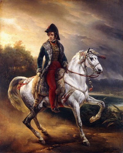フストマチャドイサルセドの肖像、馬に乗ってパリのスペイン領事、1821年 作： Emile Jean Horace Vernet