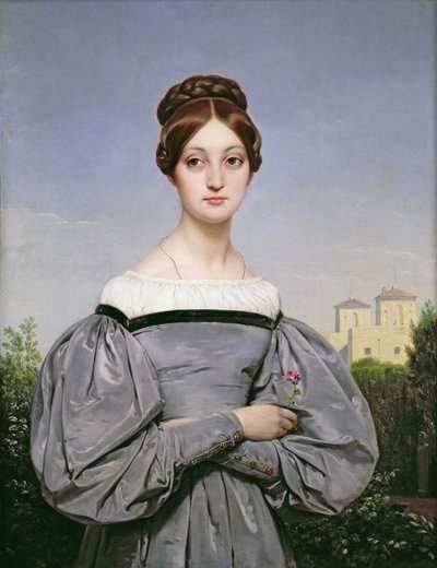 ルイーズ・ヴェルネの肖像（1814-45）アーティストの娘 作： Emile Jean Horace Vernet
