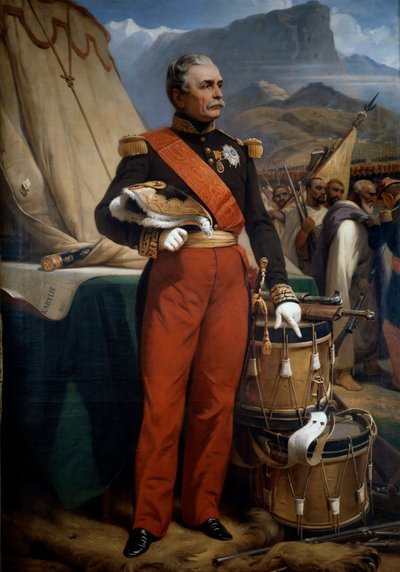 1857年、アルジェリア遠征のカビリー作戦に参加したMarechal Jacques Louis Cesar Alexandre Randon（1795-1871）の肖像。ホレス・ヴェルネ（1789-1863）による絵画 作： Emile Jean Horace Vernet