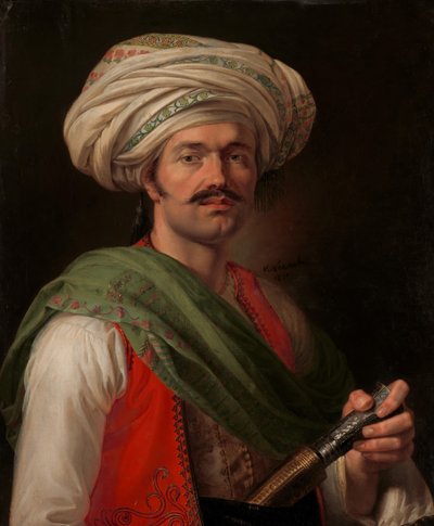 マムルークの肖像、ルスタムラザと呼ばれるca。 1781-1845、1810。 作： Emile Jean Horace Vernet
