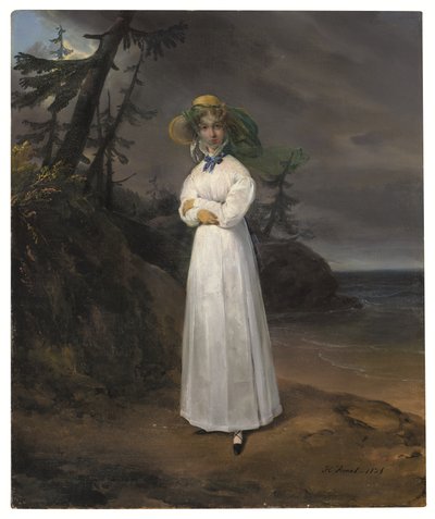 ジャン＝アンリ＝ルイ・グレフュル未亡人の風景画 作： Emile Jean Horace Vernet