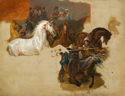 ライダーレス馬のレース、1820年頃 作： Emile Jean Horace Vernet