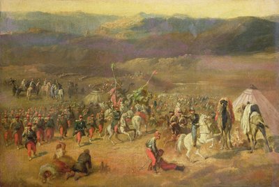 アブドエルカデルの従者の捕獲（1808-83）、または1844年8月14日、1844-63年8月14日のイズリーの戦い 作： Emile Jean Horace Vernet