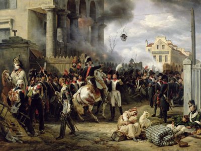 1814年、1820年3月30日、パリ防衛時のクリシーの門 作： Emile Jean Horace Vernet