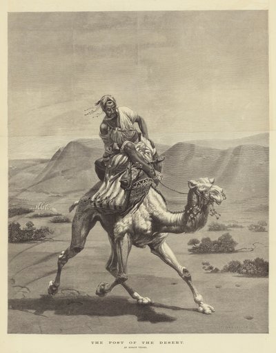 砂漠のポスト 作： Emile Jean Horace Vernet