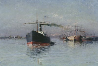ダンケルクの大ドック、1890年 作： Emile Maillard