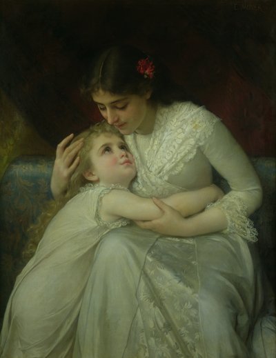 お母さんと子供 作： Emile Munier