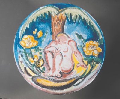 ヤシの木の下の女性の裸体のフォーヴデザイン 作： Emile Othon Friesz