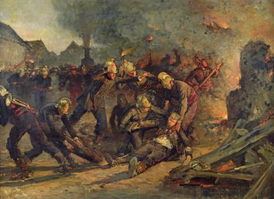 1887年、パリ消防隊のフロイドヴォー中佐（1850〜87年）の死 作： Emile Renard