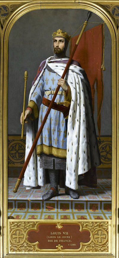 フランス国王ルイ 7 世 (1120 年 - 1180 年、1842 年)。 作： Emile Signol