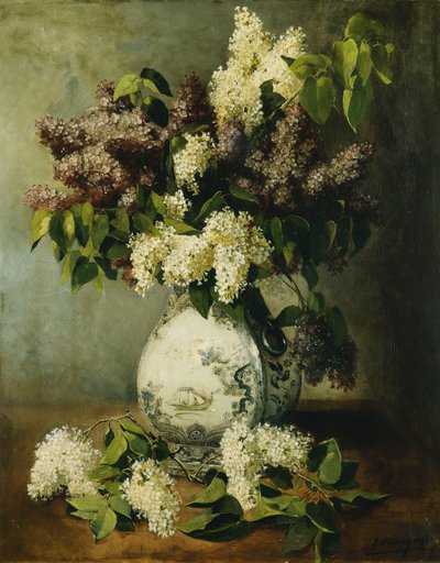 デルフトの花瓶のライラック、1895 作： Emile Vernon