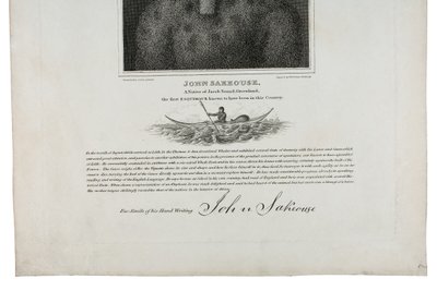 1816年にこの国にいたことが知られている最初のエスキモーであるグリーンランドのジェイコブサウンド出身のJohn Sakeouse 作： Emilia Anderson