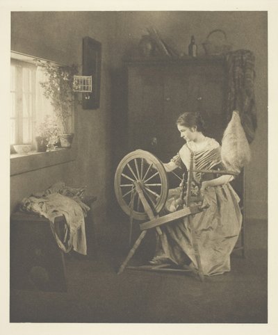 スピニング、c。 1898年。 作： Emilie V. Clarkson