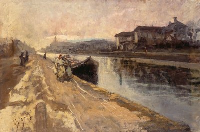 Plebeus ao longo do canal Naviglio 作： Emilio Gola