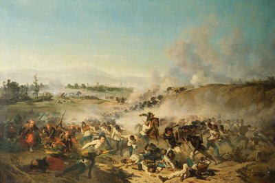 1859年に戦ったパレストロの戦い（キャンバスに油彩） 作： Emilio Lapi