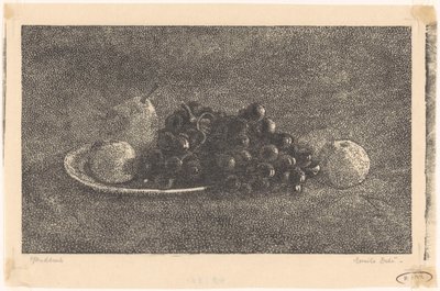 ぶどうやその他の果物を入れたボウル 作： Emilius Wilhelmus Dehé (signed by artist)