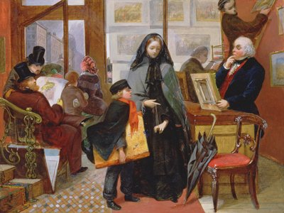 「無名と友のない」のための研究、c.1857（パネルに油彩） 作： Emily Mary Osborn