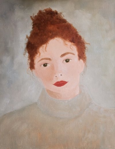 穏やかな赤毛の女性の肖像画 作： 