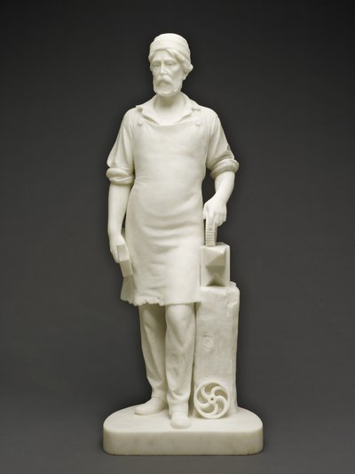 機械工、1859年頃（大理石） 作： Emma Stebbins