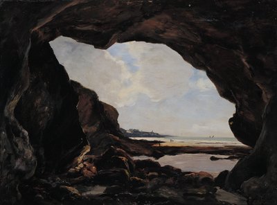 鉄の崖の下にあるリスの洞窟、ドゥアルヌネス、1876年8月（キャンバスに油彩） 作： Emmanuel Lansyer