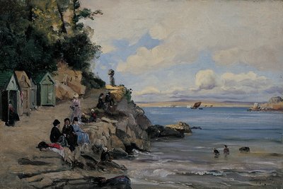 レディースバス、ドゥアルヌネ、1876年8月（キャンバスに油彩） 作： Emmanuel Lansyer
