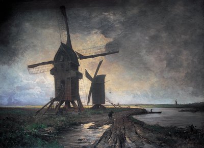 リールの平原で製粉します。 1877年（キャンバスに油彩） 作： Emmanuel Lansyer