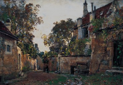 ロシュの城にある叔父のペシェラールの家。 1882年（キャンバスに油彩） 作： Emmanuel Lansyer