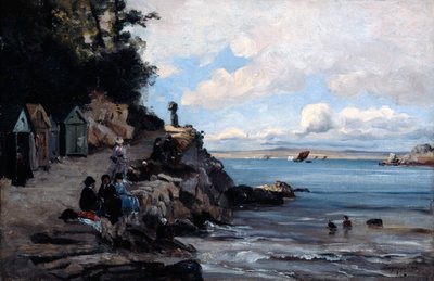 土曜日、1876年に女性の海水浴場で。 作： Emmanuel Lansyer