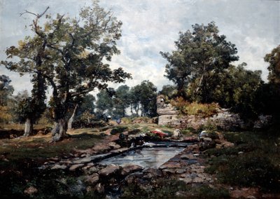 朝のコアタナーのコインランドリー、1883年 作： Emmanuel Lansyer