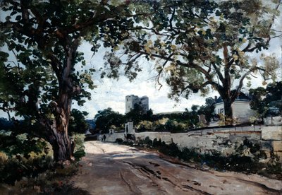 1884年の夕方のモーヴィエールへの道。 作： Emmanuel Lansyer