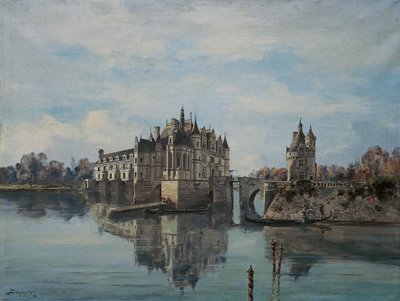 シュノンソー城、1891年8月（キャンバスに油彩） 作： Emmanuel Lansyer