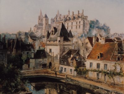 ロシュ城とポルト デ コルデリエ、紡績工場からの眺め 作： Emmanuel Lansyer