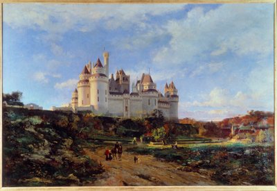 オワーズ河畔のピエールフォン城の眺め エマニュエル・ランシエ（1835-1893）の絵画 19世紀 ボーヴェ。オワーズ地方博物館 作： Emmanuel Lansyer