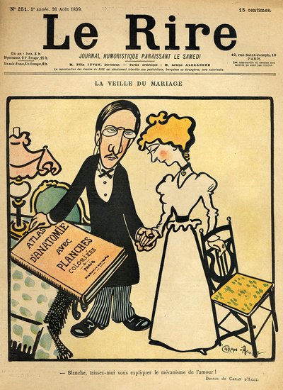 結婚式の前日、1899年8月26日の「ルリール」の表紙の漫画 作： Emmanuel Poire Caran D