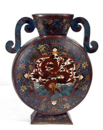 中国・満州時代の七宝焼花瓶 作： Empress Cixi Manchu Chinese