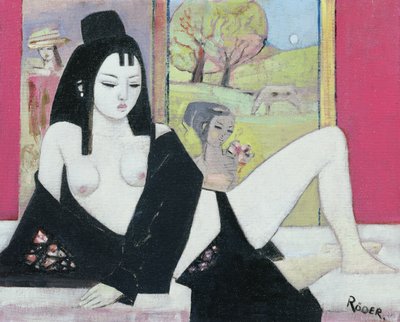 黒い着物」2008年（油彩・ボード 作： Endre Roder