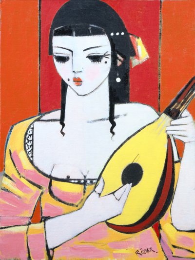 マンドリン, 2008 (キャンバスボードに油彩) 作： Endre Roder