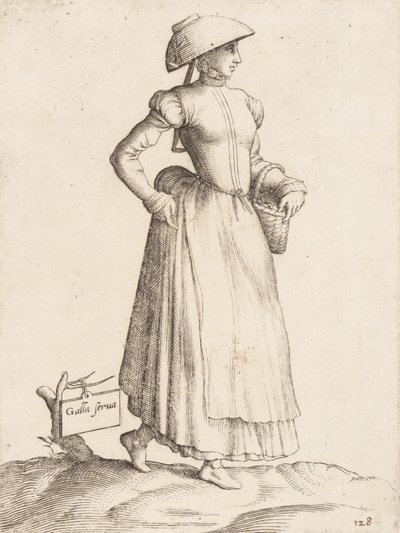 衣装プレート: Galla Serva, ca. 1557-58。 作： Enea Vico