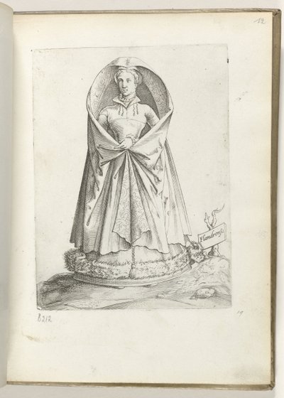 フランダース (オブジェクトのタイトル) Vlaanderen から、gekleed volgens de mode van ca. 1550 私たちの時代のさまざまな国の態度（シリーズタイトル） 作： Enea Vico