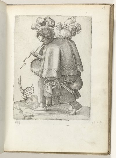 ドイツ兵の妻 (オブジェクトのタイトル) Duitse Soldatenvrouw, gekleed volgens de mode van ca. 1550 私たちの時代のさまざまな国の態度 作： Enea Vico