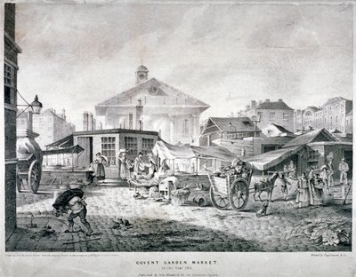 コベントガーデンマーケット、ウェストミンスター、ロンドン、1815 作： Engelmann and Company