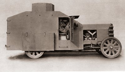 1915年のThe Illustrated War Newsによる、第一次世界大戦中のイギリスの装甲車 作： English Photographer